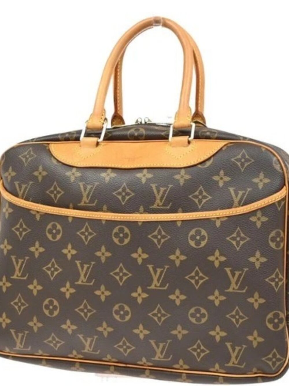 LOUIS VUITTON LV Logo Deauville Hand Bag Monogram Leather Brown M47270 16CA812